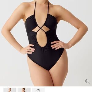 Jcrew Black Halter One-Piece Swimsuit
